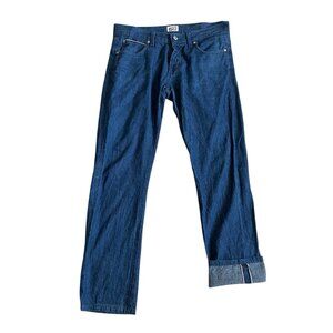 Naked & Famous Men’s Skinny Guy Jeans Sz 33x32 Dungaree Selvedge Blue Denim